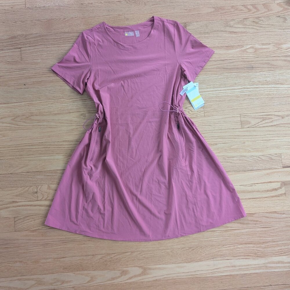NEW Zella All Day Sleeveless Dress Women's Small Burgundy Blush Pink NWT slip on